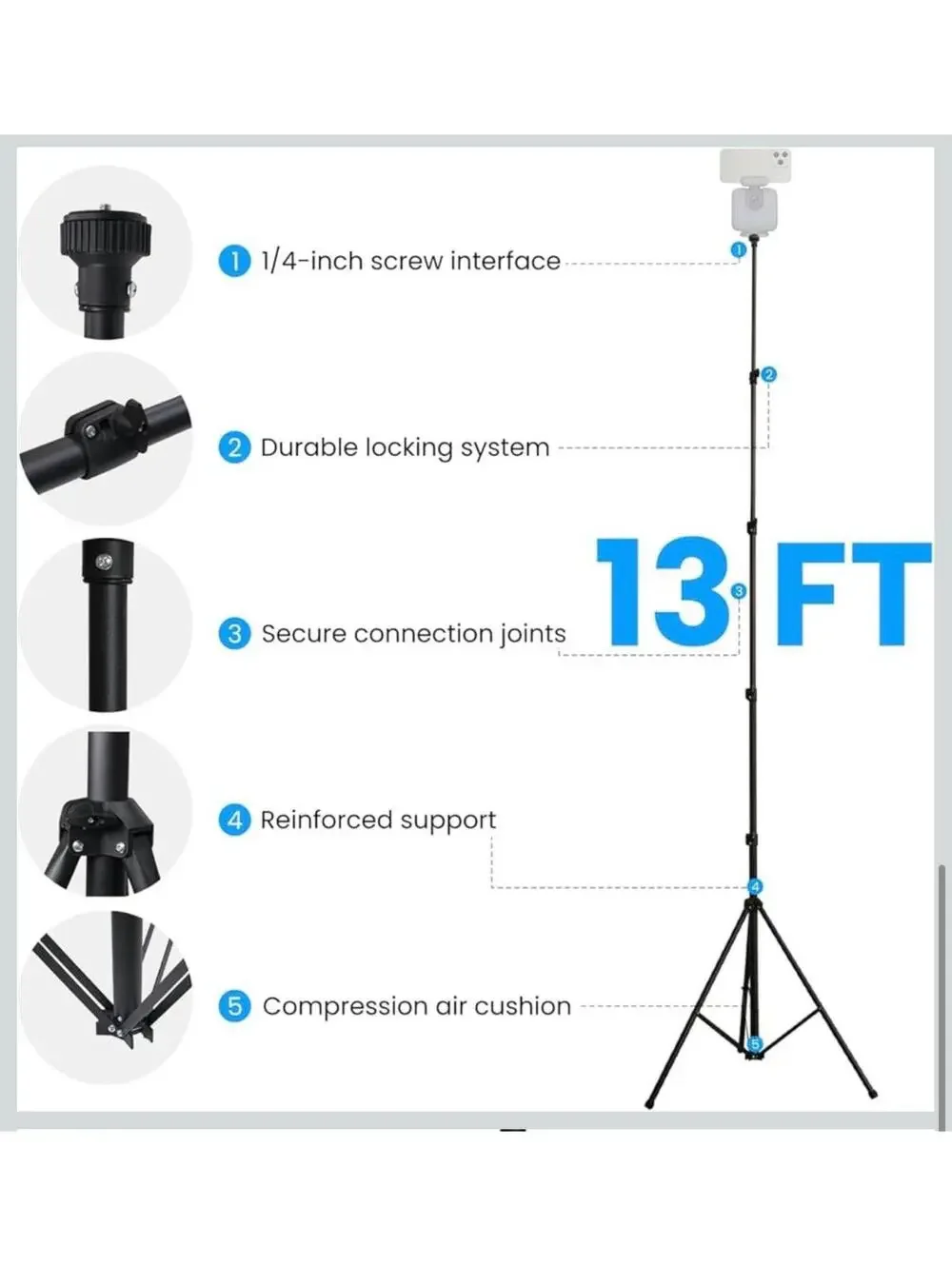XbotGo T4 Tripod for Soccer/Basketball Games Recording: Up to 13 Feet NEW